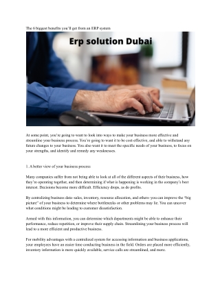 Erp solution Dubai