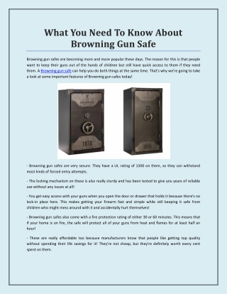 What You Need To Know About Browning Gun Safe