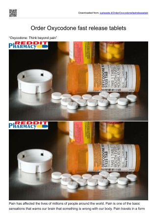 Order Oxycodone fast release tablets