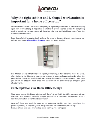 Why the right cabinet and L-shaped workstation is important for a home office setup
