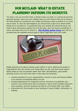 Don McClain- What is Estate Planning-converted