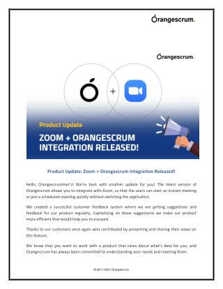 Product Update_ Zoom   Orangescrum Integration Released!