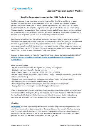 Satellite Propulsion System Market Forecasts to 2028
