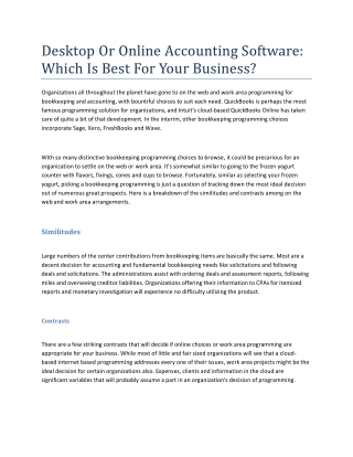 Desktop Or Online Accounting Software: Which Is Best For Your Business?