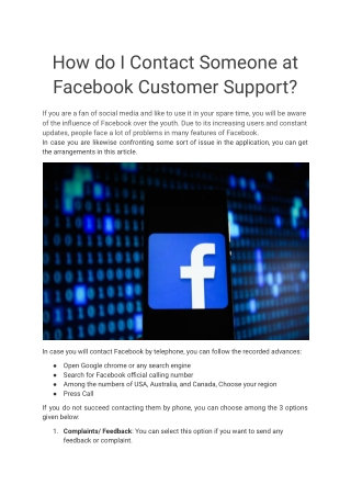 Contact Facebook Admin