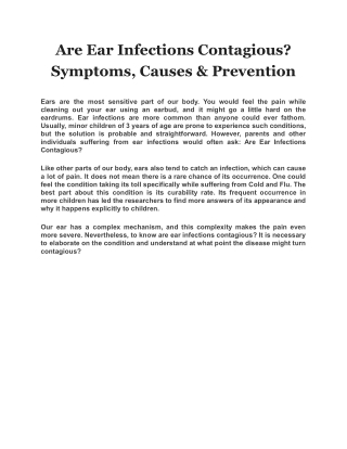 Are Ear Infections Contagious? Symptoms, Causes & Prevention