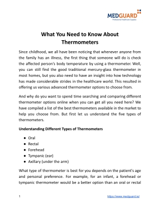 What You Need to Know About Thermometers