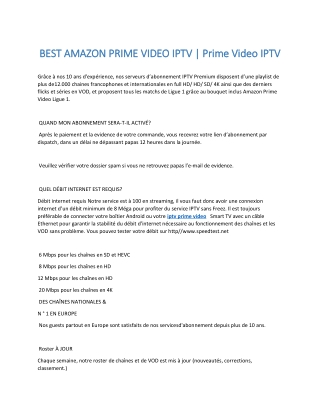 BEST AMAZON PRIME VIDEO IPT1