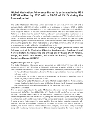 Global Medication Adherence Market