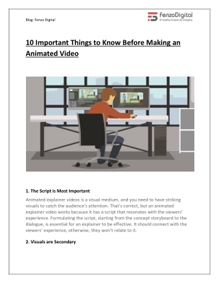 10 Important Things to Know Before Making an Animated Video