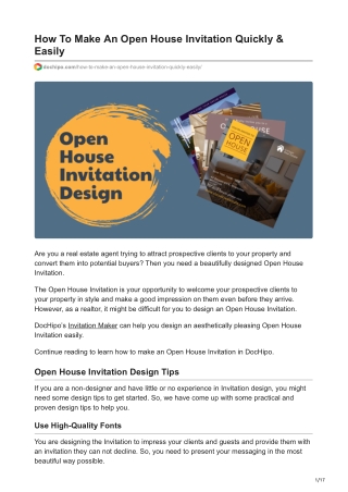 How To Make An Open House Invitation Quickly & Easily