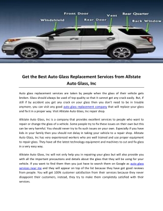 Get the Best Auto Glass Replacement Services from Allstate Auto Glass