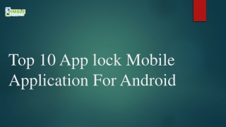 Top 10 App lock Mobile Application For Android