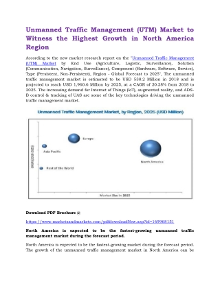 Unmanned Traffic Management (UTM) Market To Witness the Highest Growth in North America Region