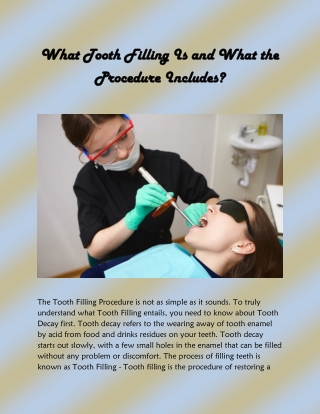 What Tooth Filling Is and What the Procedure Includes?