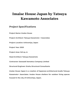 Imaise House Japan by Tatsuya Kawamoto Associates