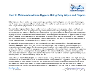 How to Maintain Maximum Hygiene Using Baby Wipes and Diapers