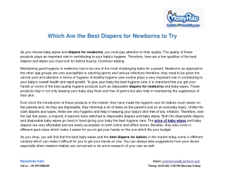 Which Are the Best Diapers for Newborns to Try