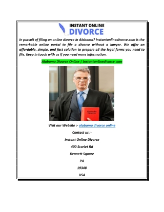 Alabama Divorce Online  Instantonlinedivorce.com