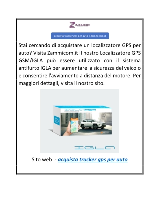 acquista tracker gps per auto  Zammicom.it