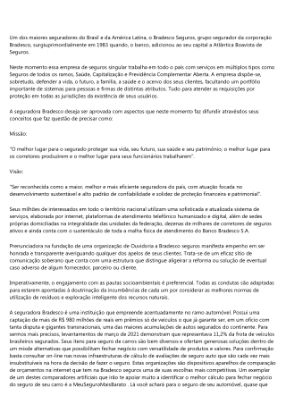 QUEM É A BRADESCO SEGUROS.