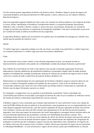 A ESTRATEGIA POR TRÁS DA BRADESCO SEGUROS PARA VEÍCULOS.
