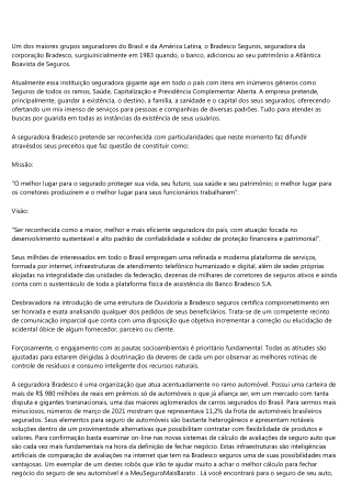 QUEM É A BRADESCO SEGUROS.
