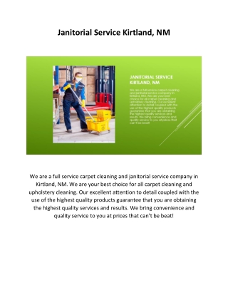 Janitorial Service Kirtland, NM