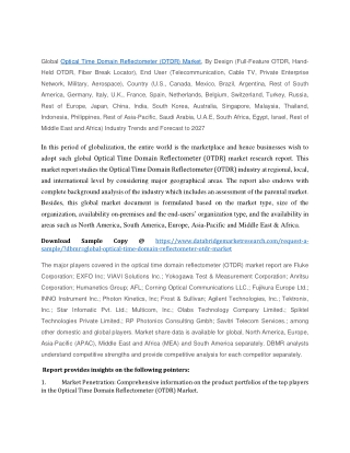 Optical Time Domain Reflectometer (OTDR) Market