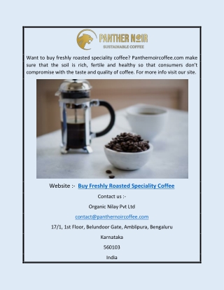 Buy Freshly Roasted Speciality Coffee | Panthernoircoffee.com
