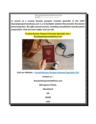 Trusted Russian Passport Renewal Specialist Usa  Russianpassportsandvisas.com