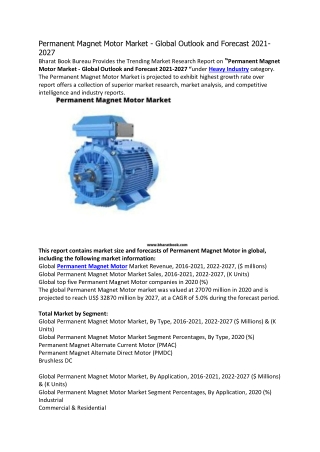 Permanent Magnet Motor Market - Global Outlook and Forecast 2021-2027