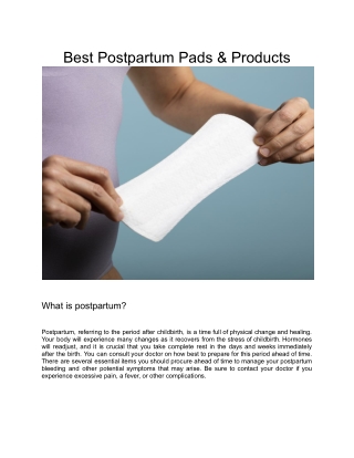 Best Postpartum Pads & Products