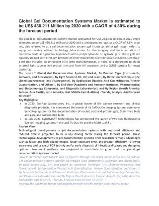 Global Gel Documentation Systems Market