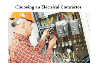 Choosing an Electrical Contractor