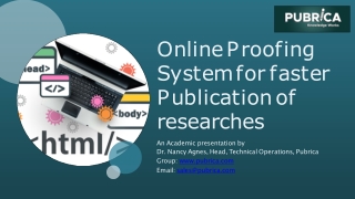 Online Proofing System for faster Publication – Pubrica