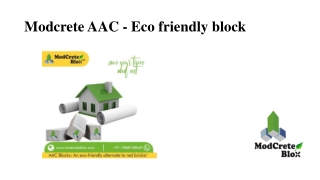 Modcrete AAC - Eco friendly block?
