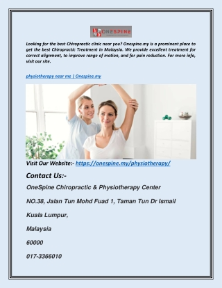 physiotherapy near me | Onespine.my