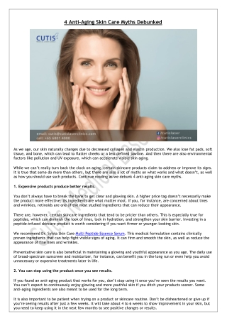 Debunking 4 Anti-Aging Skin Care Myths