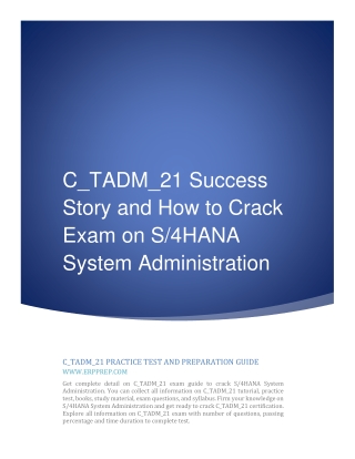 C_TADM_21 Success Story and How to Crack Exam on S4HANA System Administration