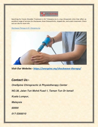 Sciatica Treatment in Kl | Onespine.my