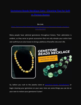 Gemstone Beads Necklace Care Tips