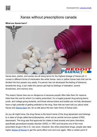 Xanax without prescriptions canada