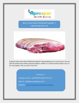Bone Chuck Roast Wholesale Supplier