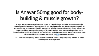 Is Anavar 50mg good for body-building & muscle