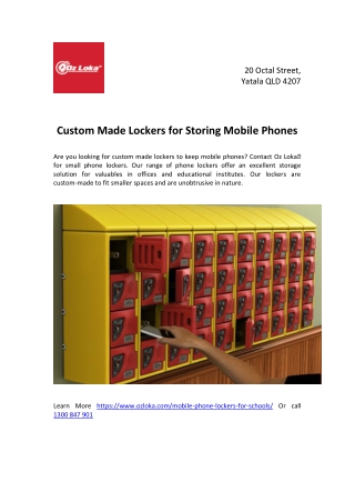 Custom Made Lockers for Storing Mobile Phones