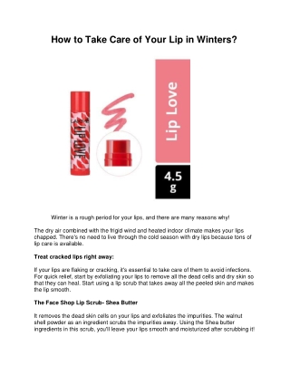 How to Take Care of Your Lip in Winters