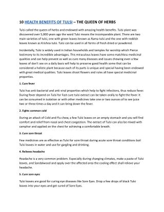 10 HEALTH BENEFITS OF TULSI – THE QUEEN OF HERBS.docx