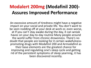 Modalert 200mg(Modafinil 200)-Assures Improved Performance