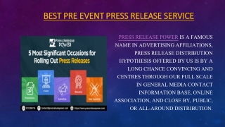 Best Pre Event Press Release Service